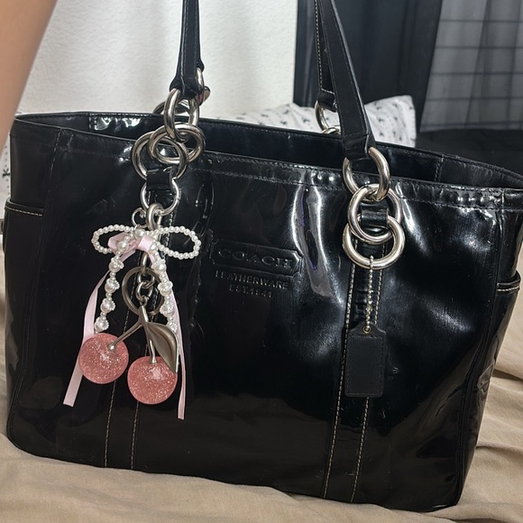 Coach Shiny Black Patent Leather Tote - Picture 1 of 7